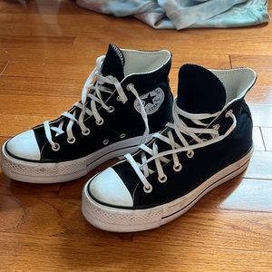 Black platform converse